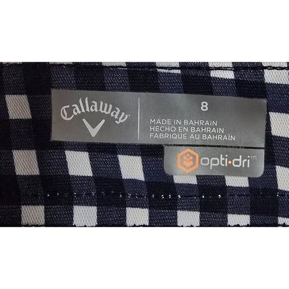 Callaway Womens Navy & White Gingham Check Opti-Dri Golf Shorts Size 8 - Picture 7 of 7